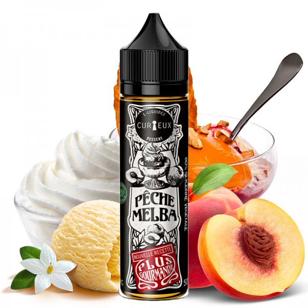 Pêche Melba - 50/60ml Shortfill - Dessert von Curieux - Liquid